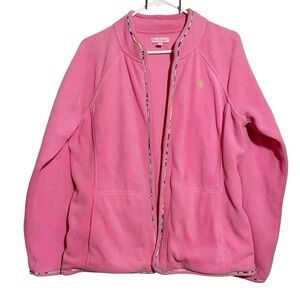 Lilly Pulitzer Pink Fleece Jacket Pink Sipper Up, Pocket Sz‎ L